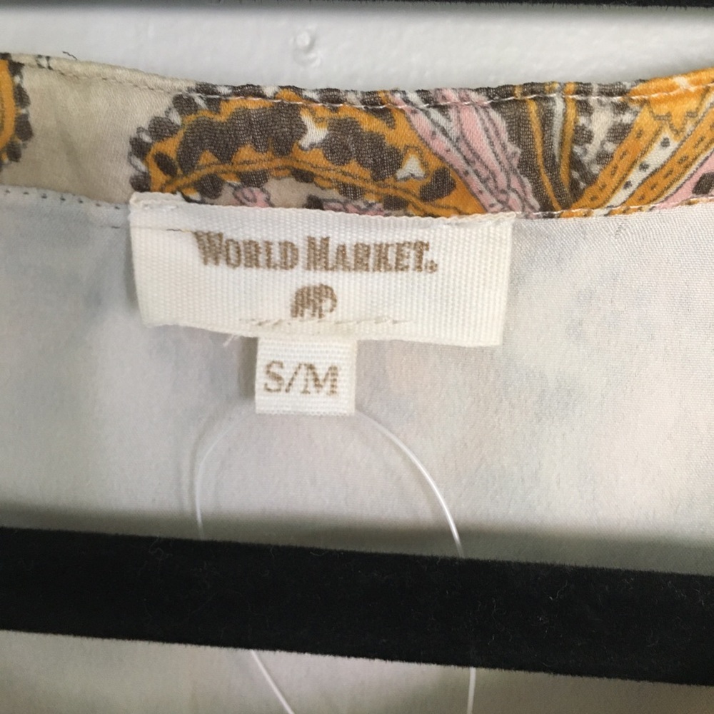 World Market Mustard Paisley Pleated Willow Dress - Picture 2 of 7